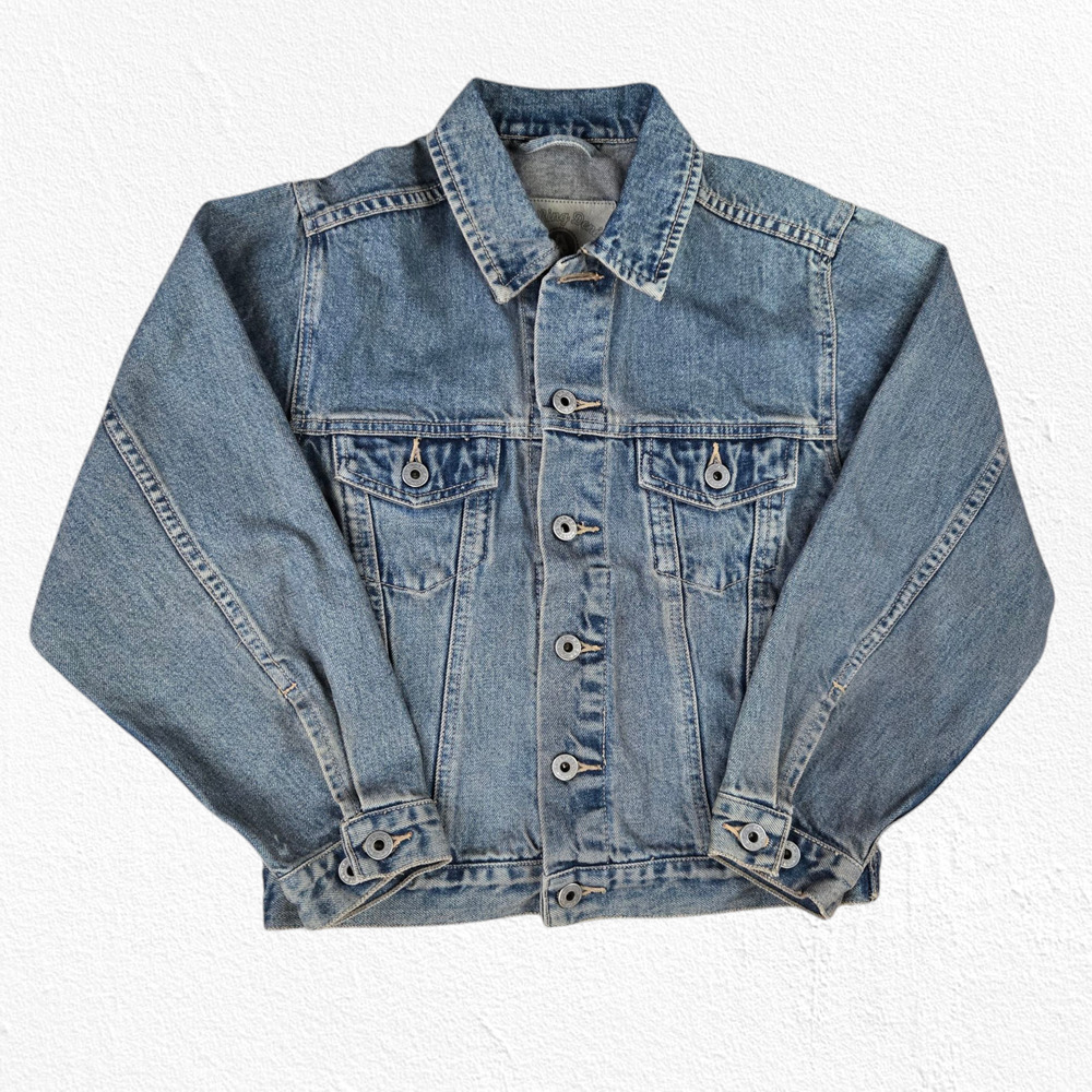 90s Vintage Arizona Classic Blue Wash Big Ring Denim Trucker Jacket Size Medium - Picture 2 of 7